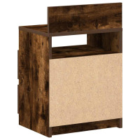 Produktbild för Sängbord 2 st med 2 lådor rökfärgad ek 40x33x60 cm