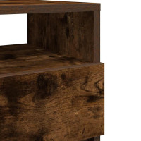 Produktbild för Sängbord 2 st med 2 lådor rökfärgad ek 40x33x60 cm