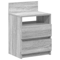 Produktbild för Sängbord 2 st med 2 lådor grå sonoma 40x33x60 cm