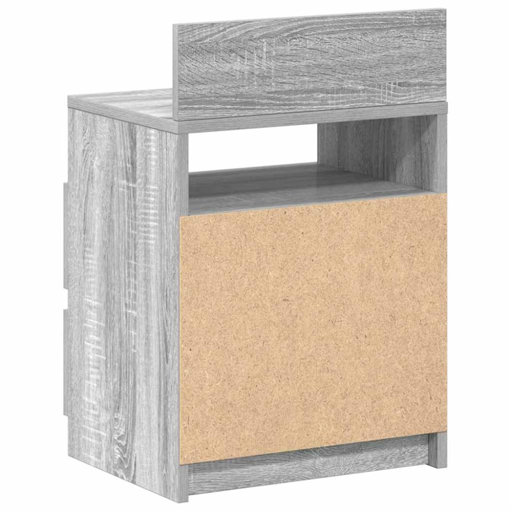Produktbild för Sängbord 2 st med 2 lådor grå sonoma 40x33x60 cm