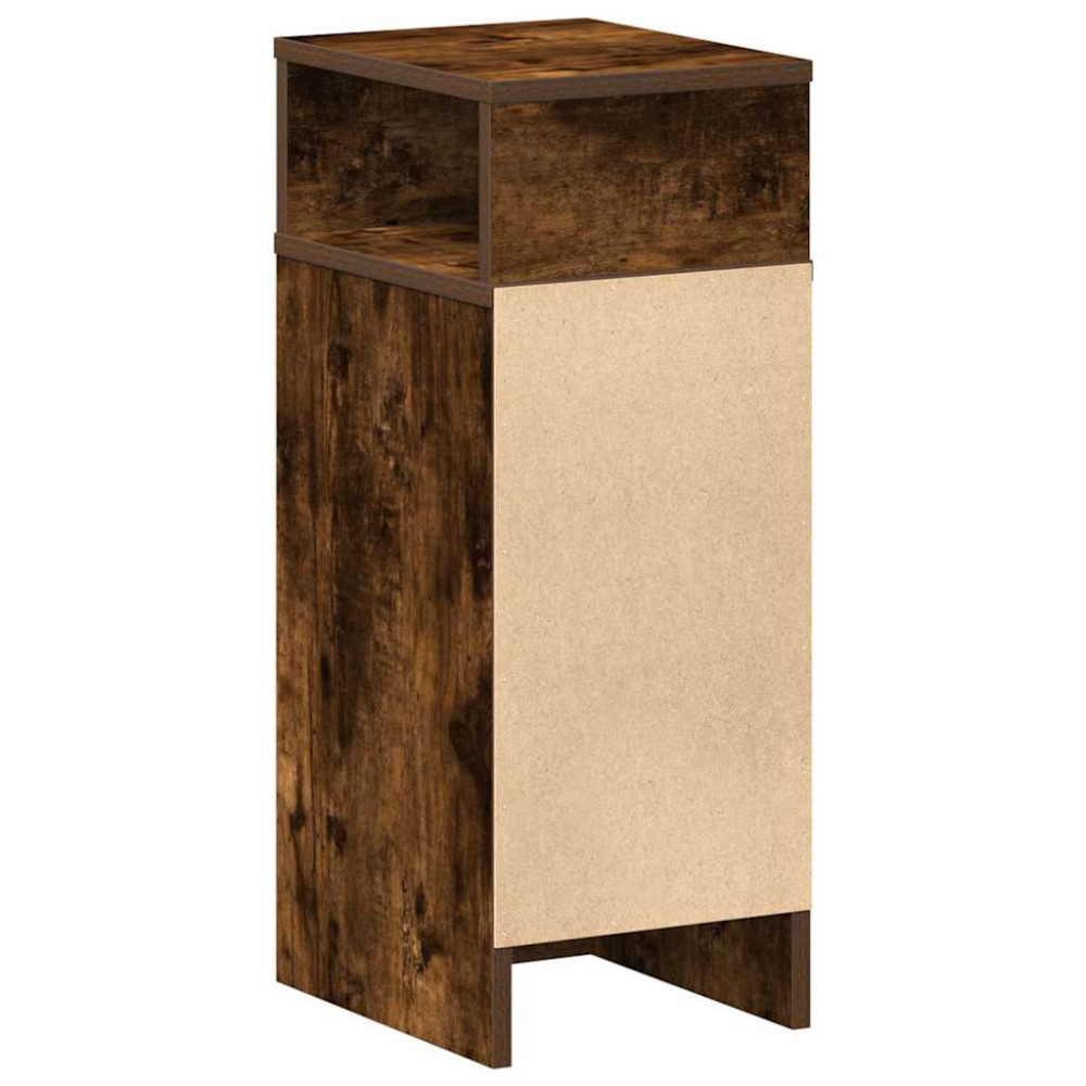 Produktbild för Sängbord 2 st med låda rökfärgad ek 25x31x66 cm