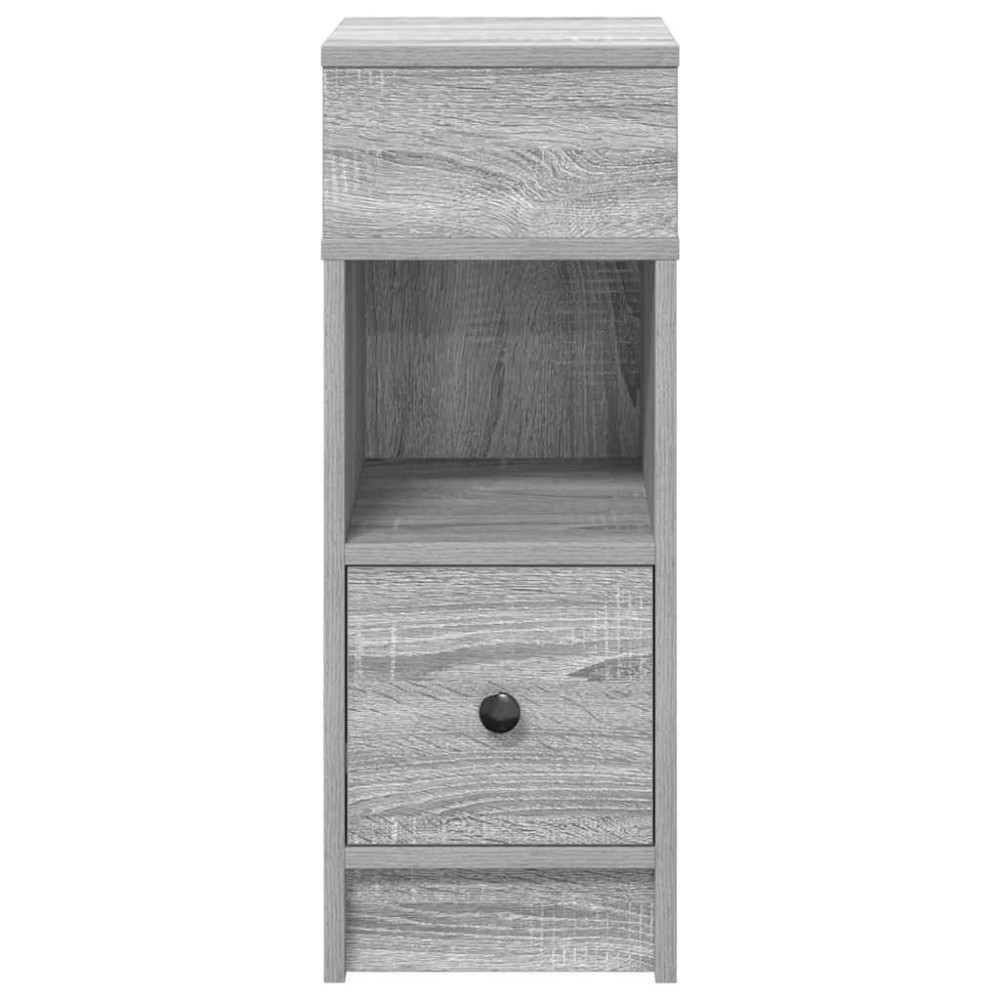 Produktbild för Sängbord 2 st med låda grå sonoma 25x31x66 cm