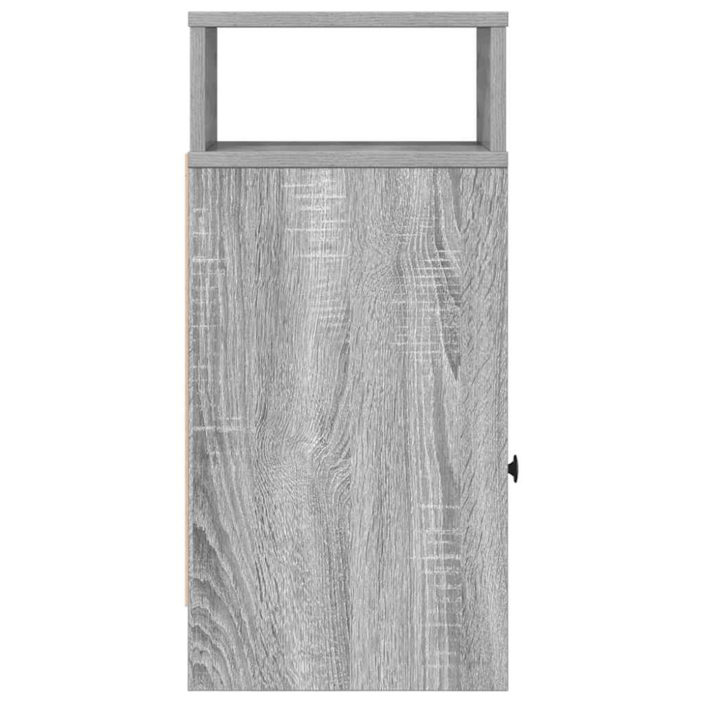 Produktbild för Sängbord 2 st med låda grå sonoma 25x31x66 cm
