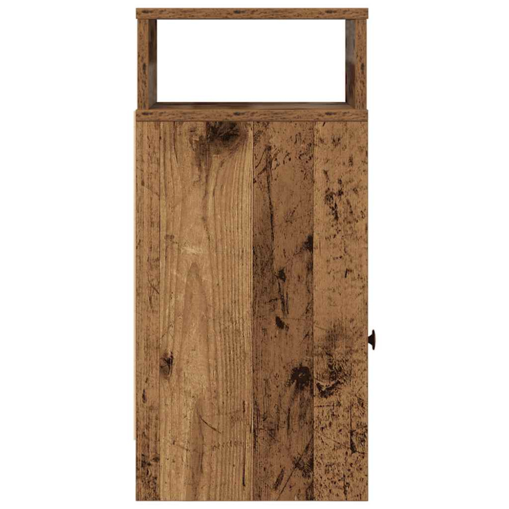 Produktbild för Sängbord 2 st med låda åldrat trä 25x31x66 cm