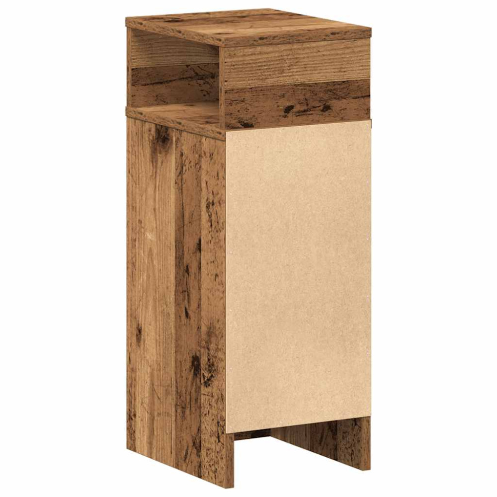 Produktbild för Sängbord 2 st med låda åldrat trä 25x31x66 cm