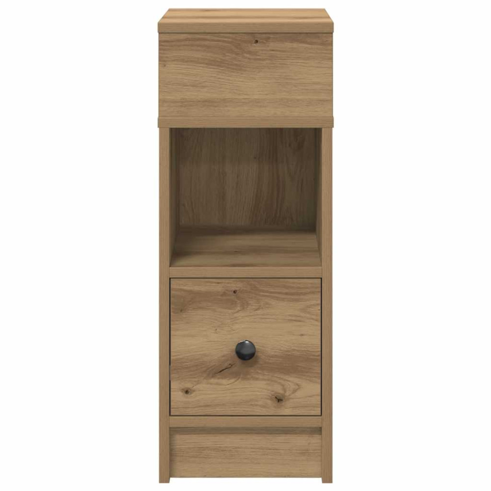 Produktbild för Sängbord 2 st med låda artisan ek 25x31x66 cm