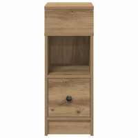 Produktbild för Sängbord 2 st med låda artisan ek 25x31x66 cm