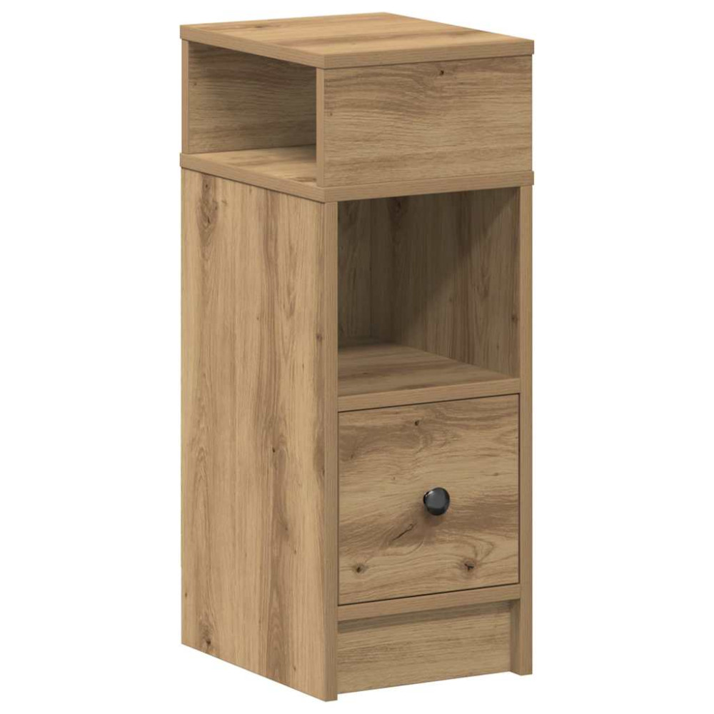 Produktbild för Sängbord 2 st med låda artisan ek 25x31x66 cm