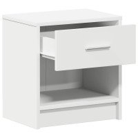 Produktbild för Sängbord med låda vit 39x28x41 cm
