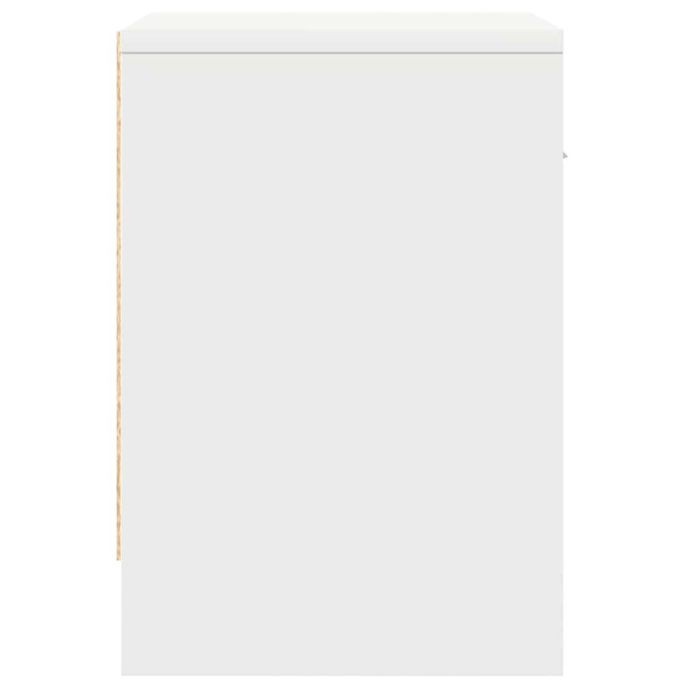 Produktbild för Sängbord med låda vit 39x28x41 cm