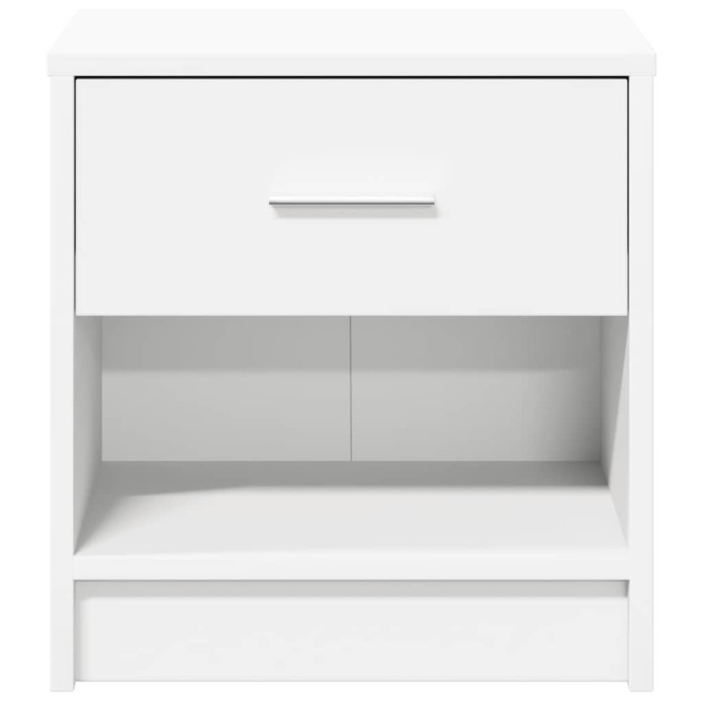 Produktbild för Sängbord 2 st med låda vit 39x28x41 cm