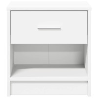 Produktbild för Sängbord 2 st med låda vit 39x28x41 cm