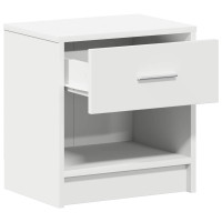 Produktbild för Sängbord 2 st med låda vit 39x28x41 cm