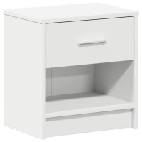 Produktbild för Sängbord 2 st med låda vit 39x28x41 cm