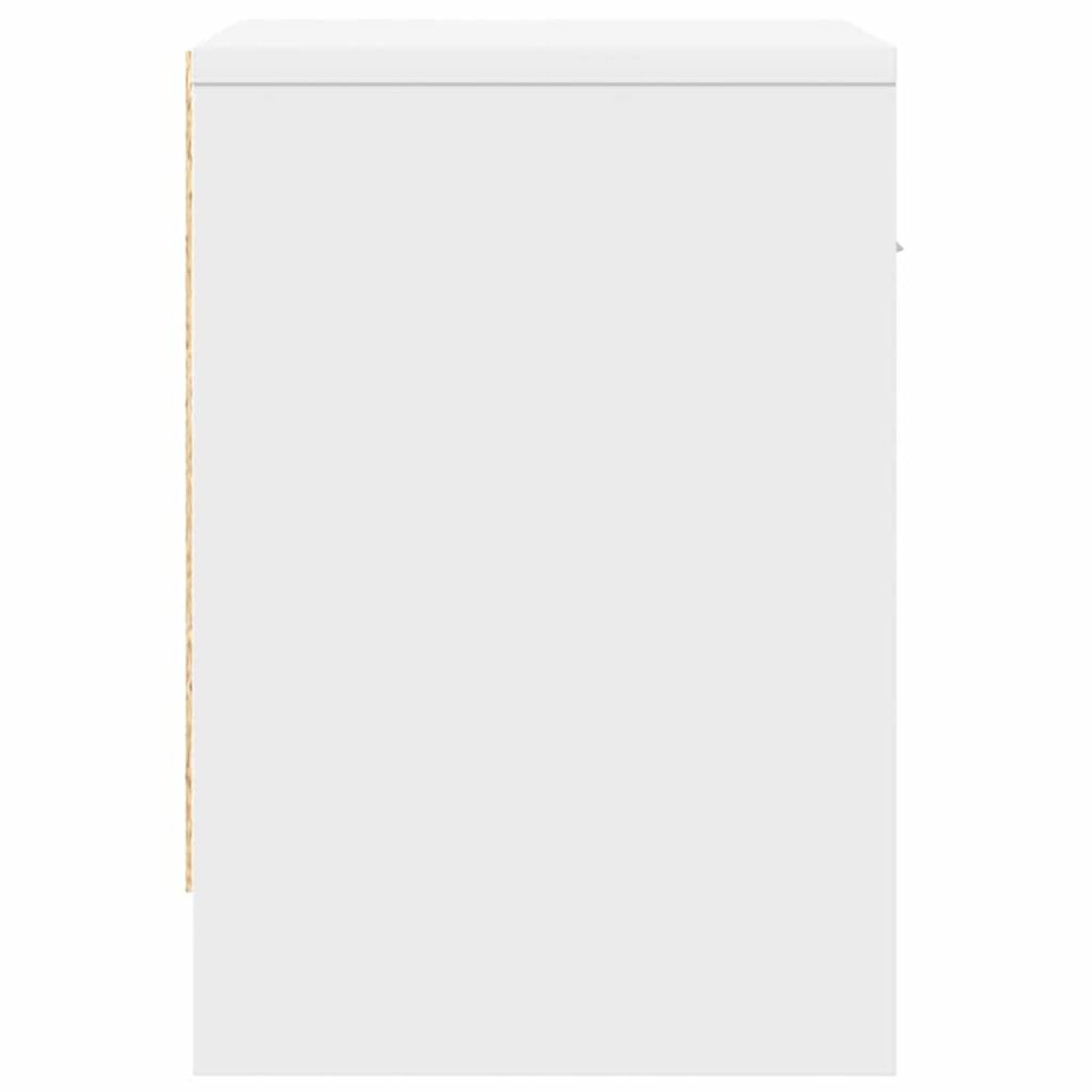 Produktbild för Sängbord 2 st med låda vit 39x28x41 cm