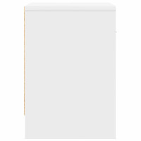 Produktbild för Sängbord 2 st med låda vit 39x28x41 cm