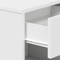 Produktbild för Sängbord 2 st med låda vit 39x28x41 cm