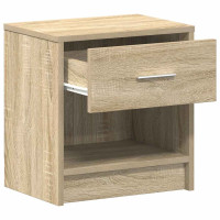 Produktbild för Sängbord med låda sonoma-ek 39x28x41 cm