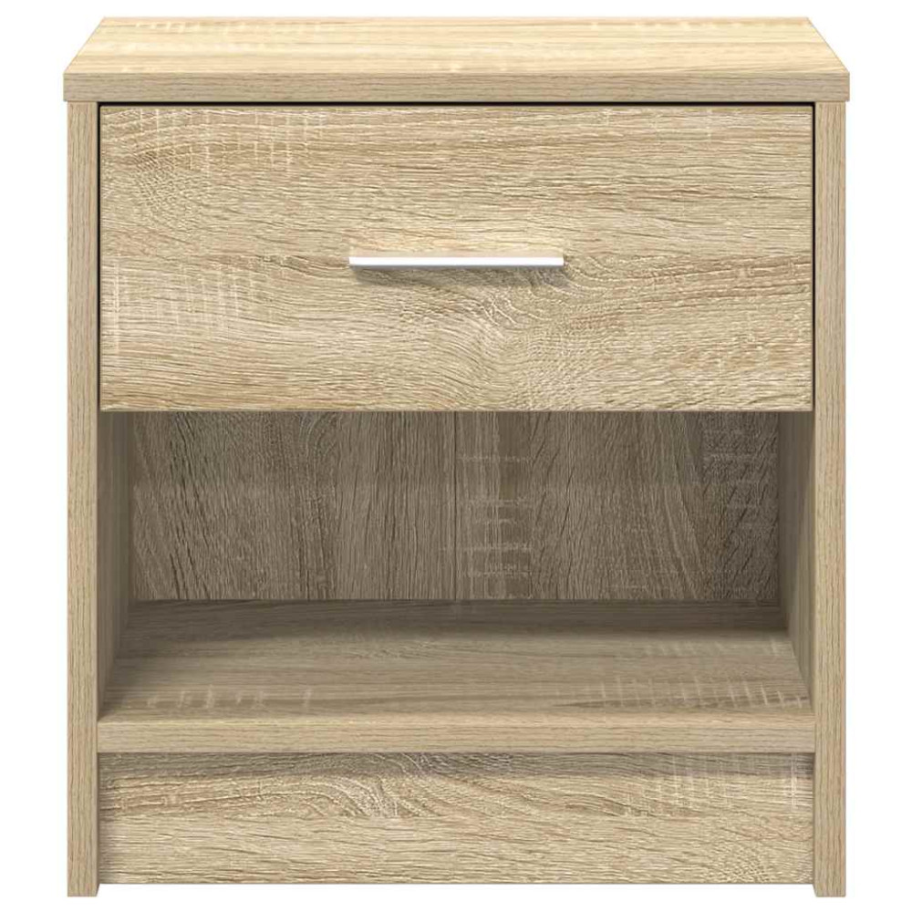Produktbild för Sängbord 2 st med låda sonoma-ek 39x28x41 cm