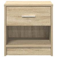 Produktbild för Sängbord 2 st med låda sonoma-ek 39x28x41 cm