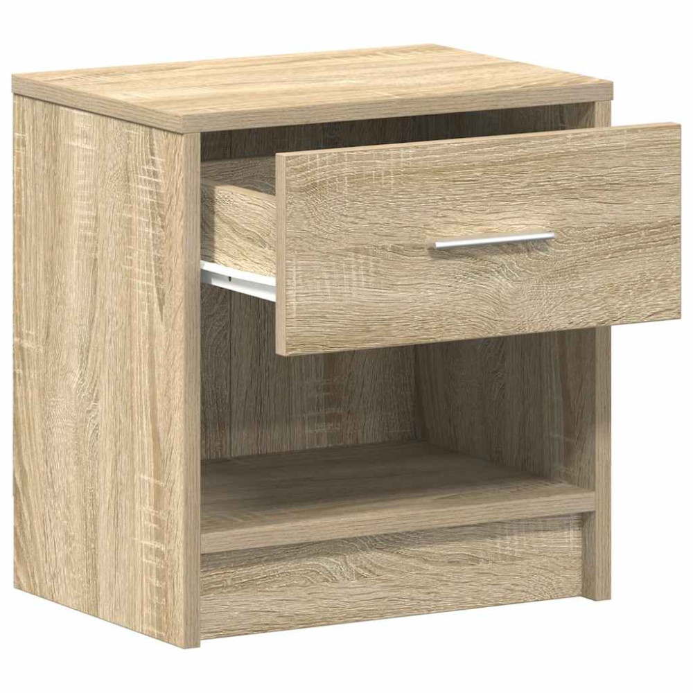 Produktbild för Sängbord 2 st med låda sonoma-ek 39x28x41 cm