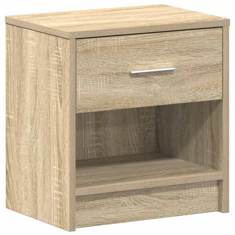Produktbild för Sängbord 2 st med låda sonoma-ek 39x28x41 cm