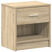 Produktbild för Sängbord 2 st med låda sonoma-ek 39x28x41 cm