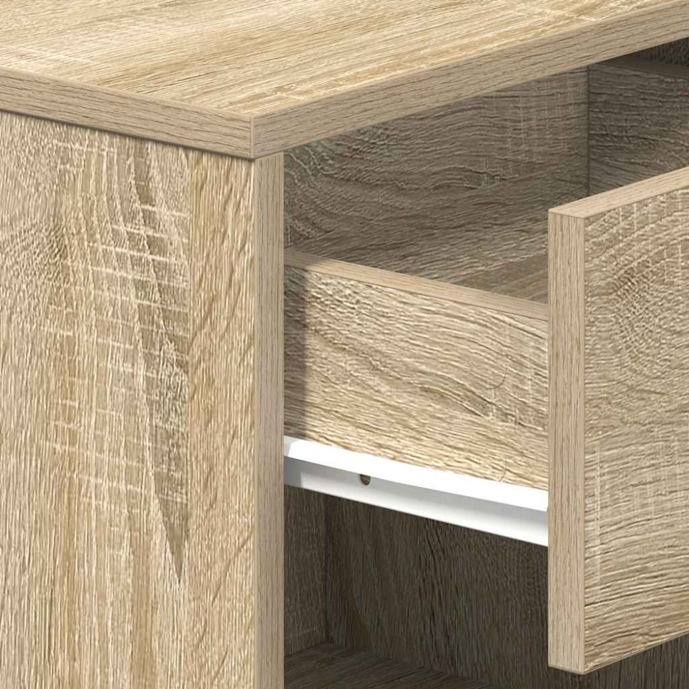 Produktbild för Sängbord 2 st med låda sonoma-ek 39x28x41 cm