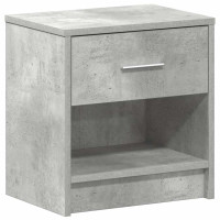 Produktbild för Sängbord med låda betonggrå 39x28x41 cm
