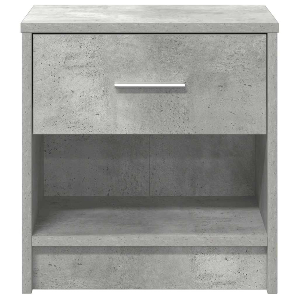 Produktbild för Sängbord med låda betonggrå 39x28x41 cm
