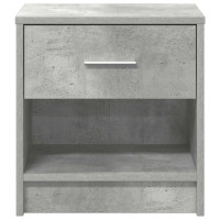 Produktbild för Sängbord med låda betonggrå 39x28x41 cm