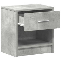 Produktbild för Sängbord med låda betonggrå 39x28x41 cm