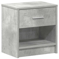 Produktbild för Sängbord med låda betonggrå 39x28x41 cm