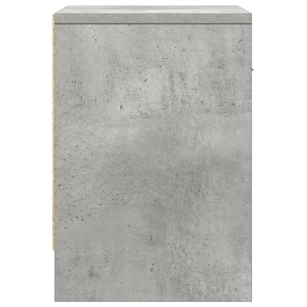 Produktbild för Sängbord med låda betonggrå 39x28x41 cm
