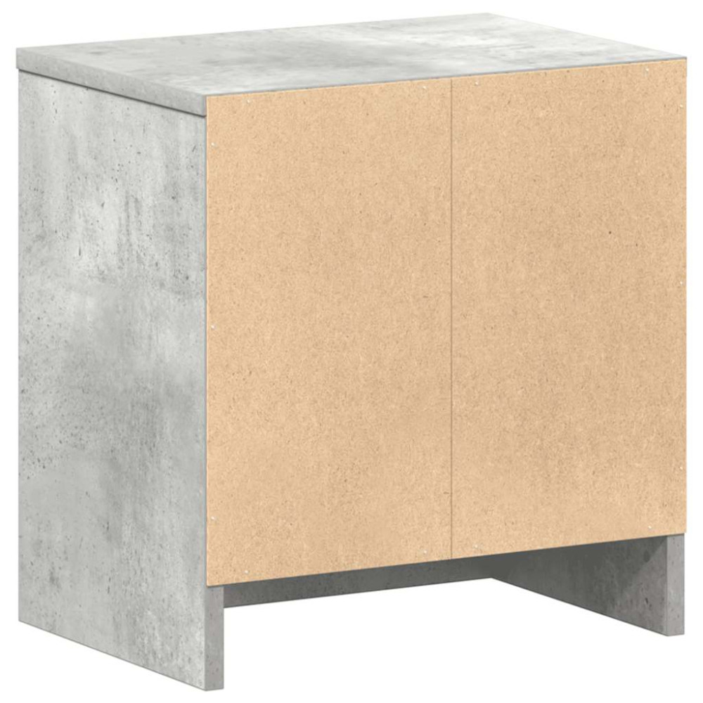 Produktbild för Sängbord med låda betonggrå 39x28x41 cm