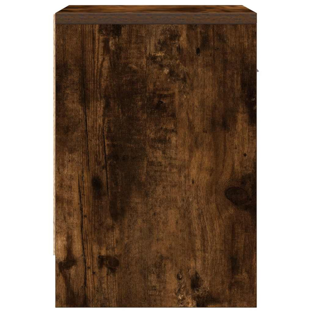Produktbild för Sängbord med låda rökfärgad ek 39x28x41 cm