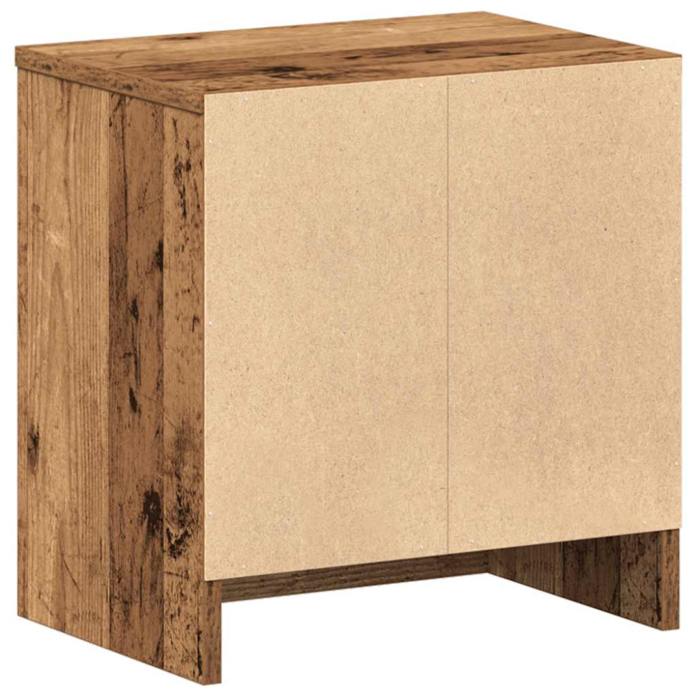 Produktbild för Sängbord med låda åldrat trä 39x28x41 cm