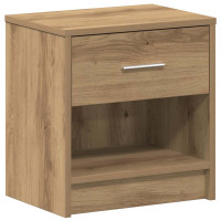 Produktbild för Sängbord 2 st med låda artisan ek 39x28x41 cm