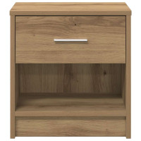 Produktbild för Sängbord 2 st med låda artisan ek 39x28x41 cm