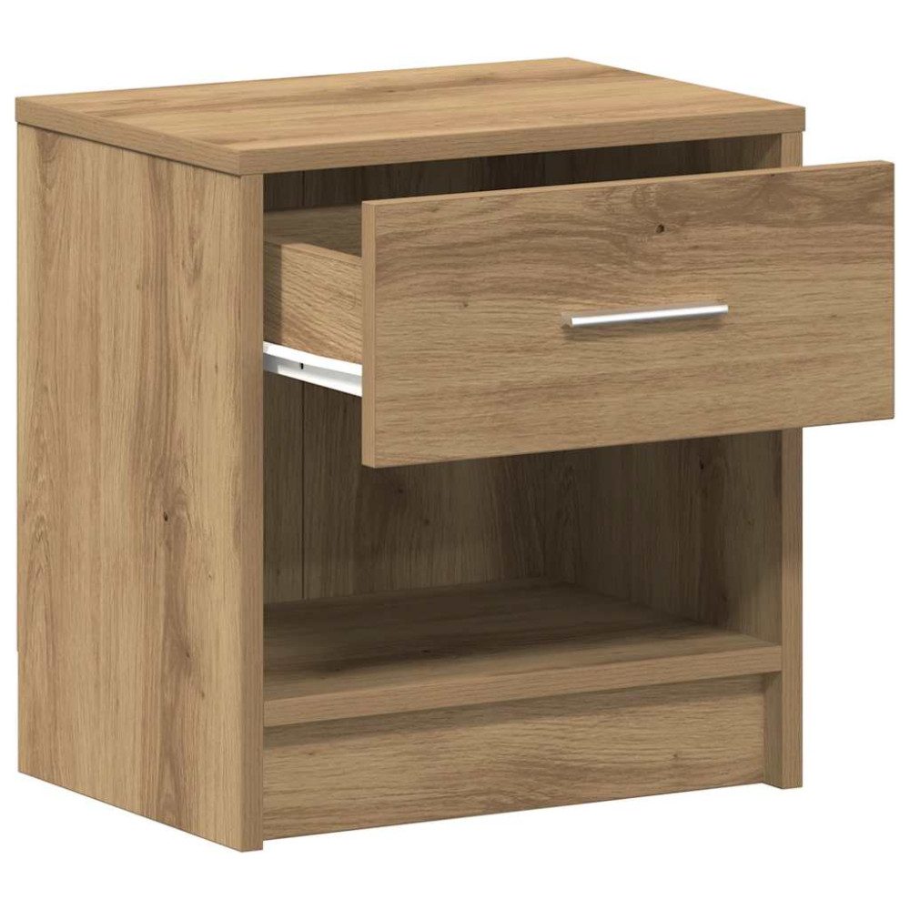 Produktbild för Sängbord 2 st med låda artisan ek 39x28x41 cm