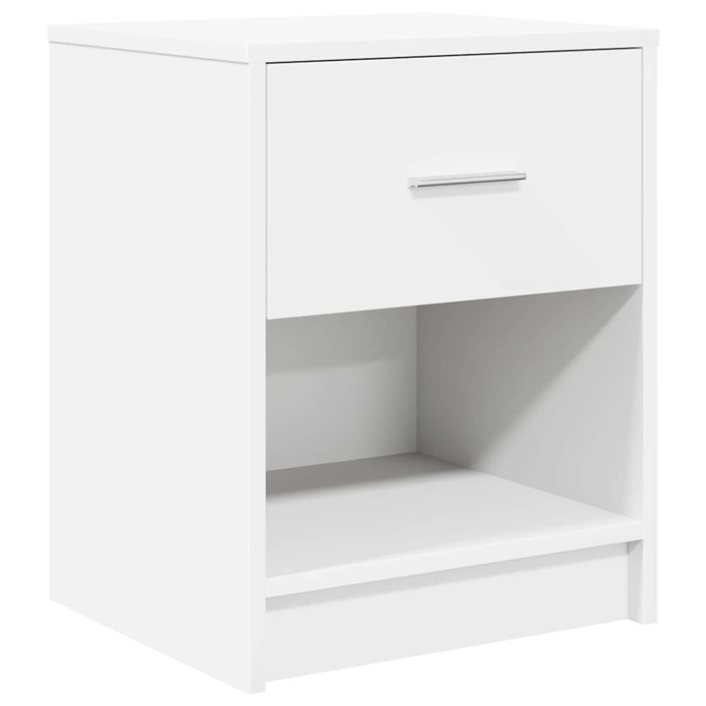 Produktbild för Sängbord med låda vit 40x34x50 cm