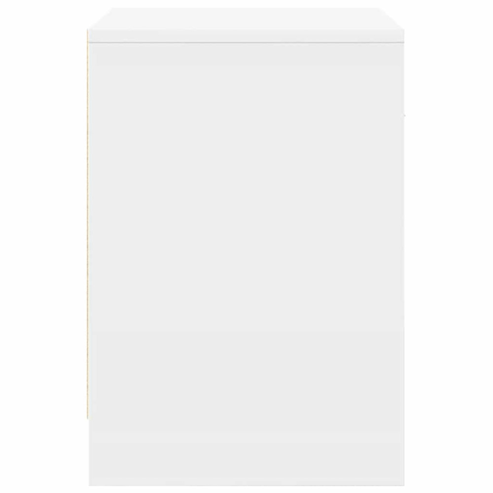 Produktbild för Sängbord med låda vit 40x34x50 cm
