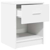 Produktbild för Sängbord 2 st med låda vit 40x34x50 cm