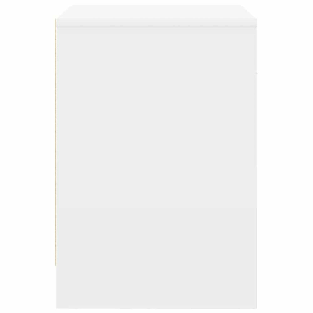Produktbild för Sängbord 2 st med låda vit 40x34x50 cm