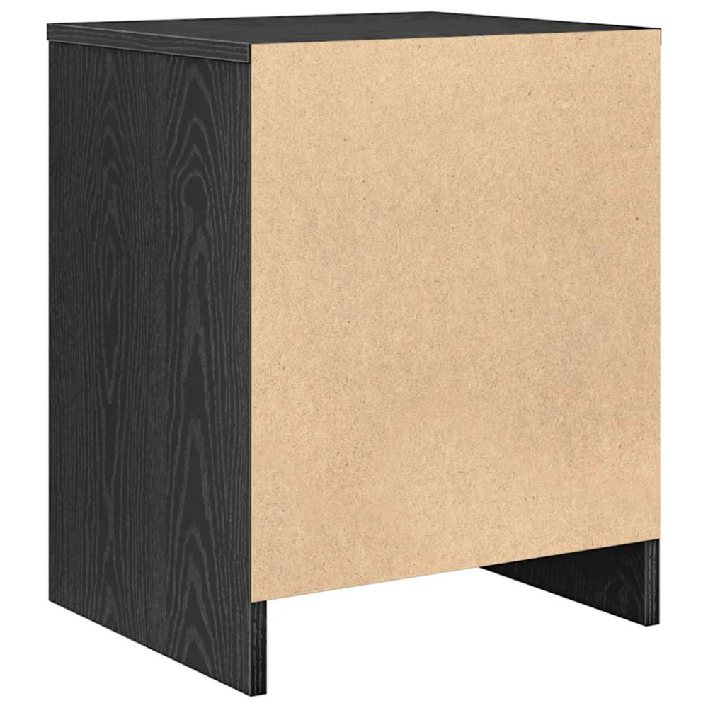Produktbild för Sängbord 2 st med låda svart 40x34x50 cm