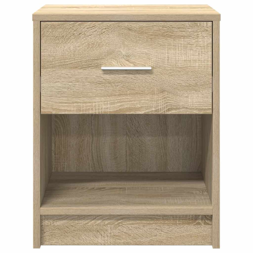Produktbild för Sängbord 2 st med låda sonoma-ek 40x34x50 cm