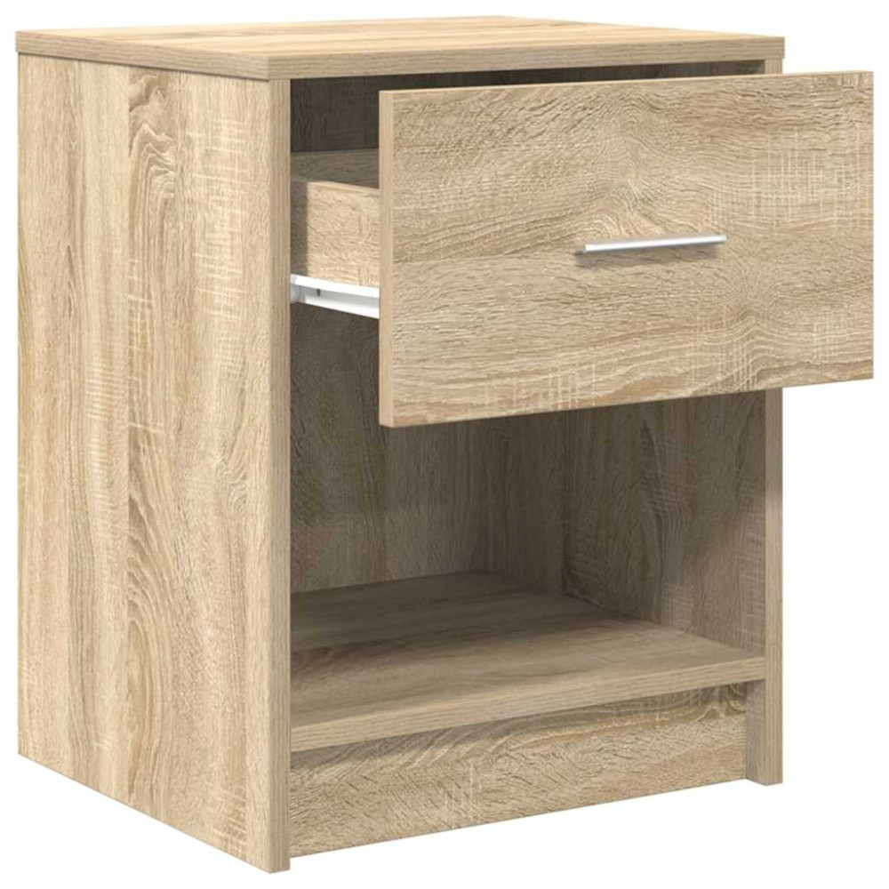 Produktbild för Sängbord 2 st med låda sonoma-ek 40x34x50 cm