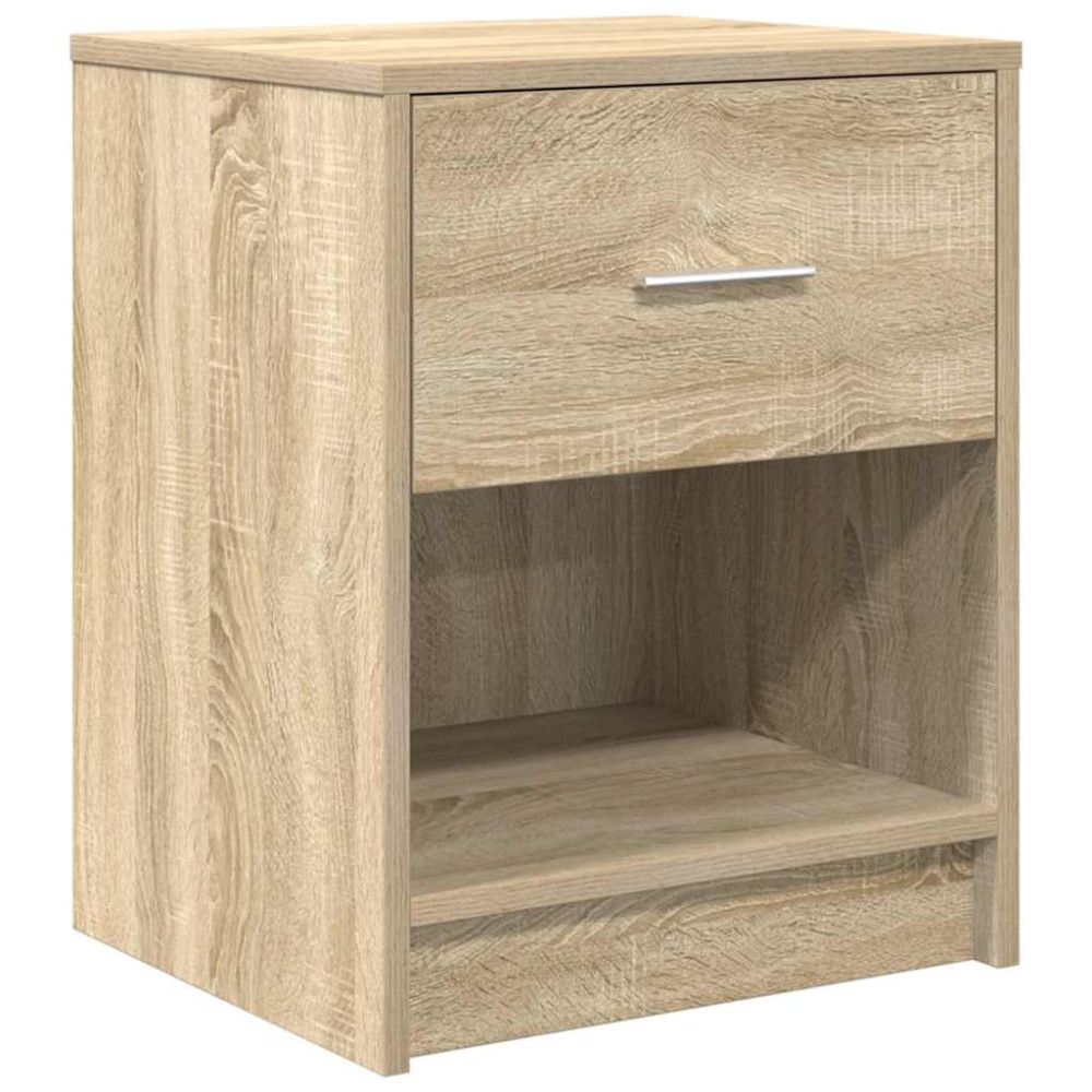 Produktbild för Sängbord 2 st med låda sonoma-ek 40x34x50 cm