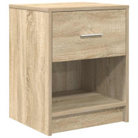 Produktbild för Sängbord 2 st med låda sonoma-ek 40x34x50 cm