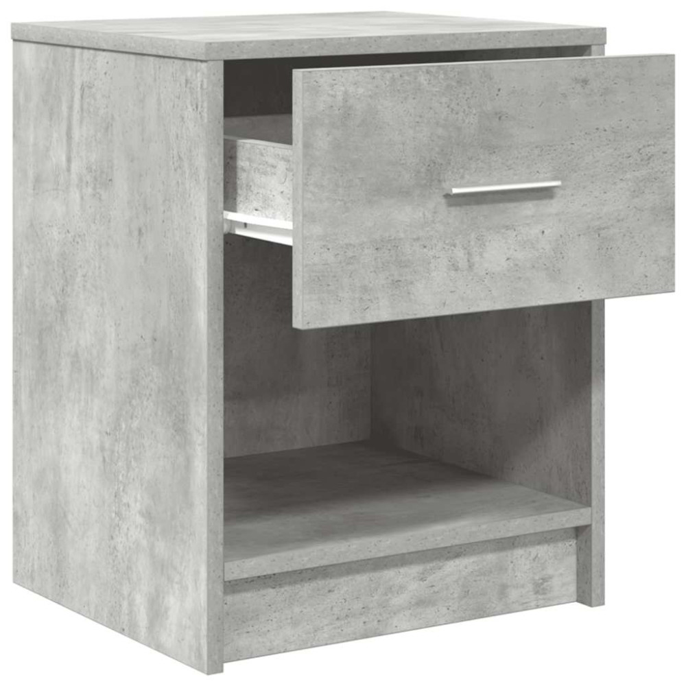 Produktbild för Sängbord 2 st med låda betonggrå 40x34x50 cm